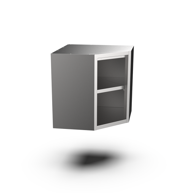 Corner open wall cupboards