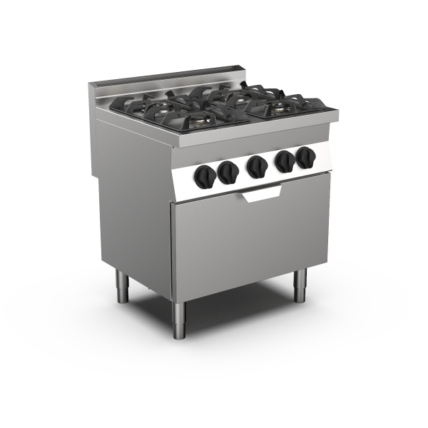 HERD MIT 4 FLAMMEN UND GASBACKOFEN