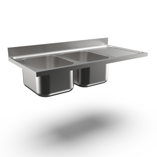 DESSUS PLONGE 2 CUVES 400X500 MM EGOUTTOIR DR.