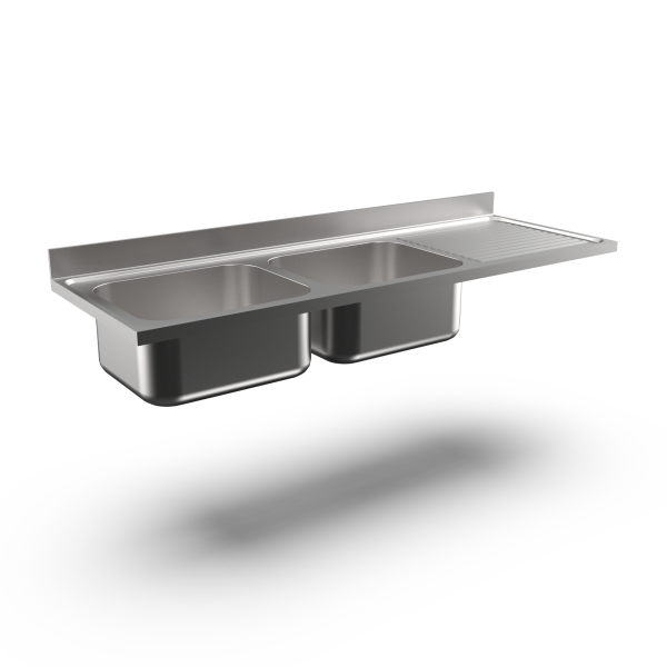 DESSUS PLONGE 2 CUVES 600X500 MM EGOUTTOIR DR.
