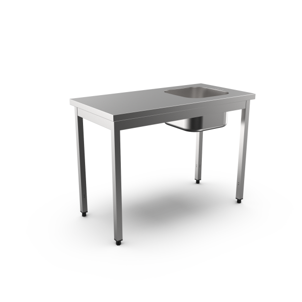TABLE WITH SINK NO/UPSTAND L.1200