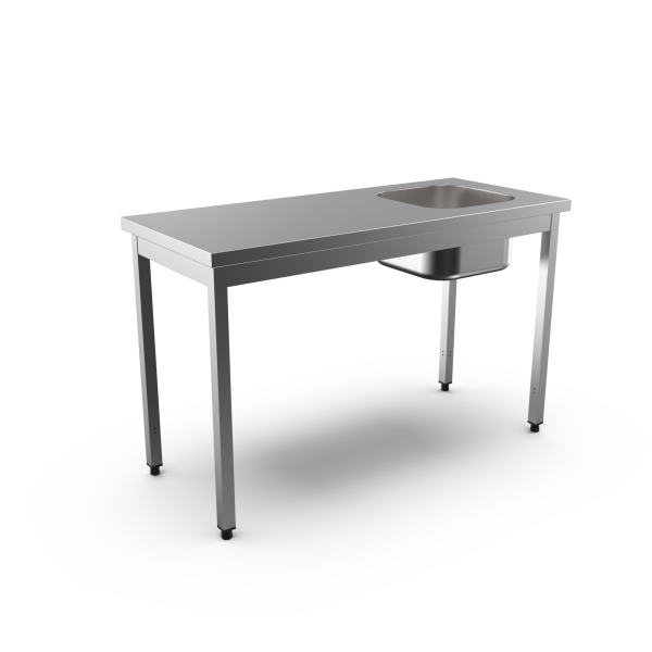 TABLE WITH SINK NO/UPSTAND L. 1400