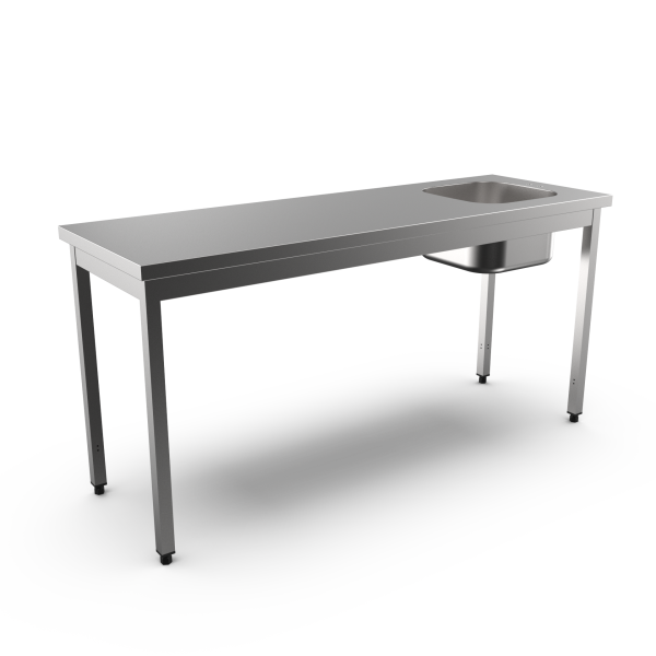 TABLE WITH SINK NO/UPSTAND L. 1800