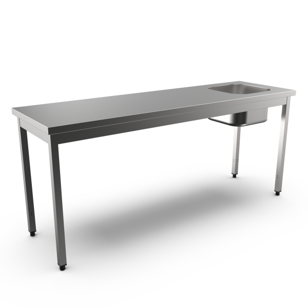 TABLE WITH SINK NO/UPSTAND L. 2000