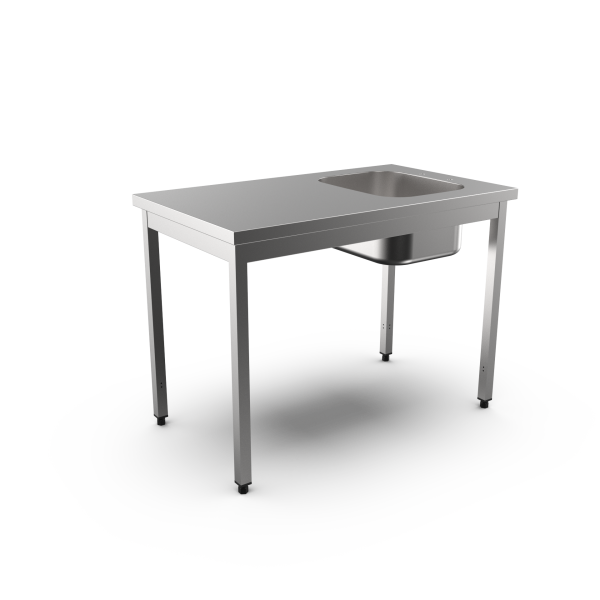 TABLE WITH SINK NO/UPSTAND L.1200