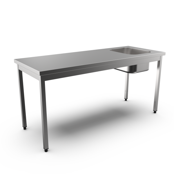 TABLE WITH SINK NO/UPSTAND L. 1800