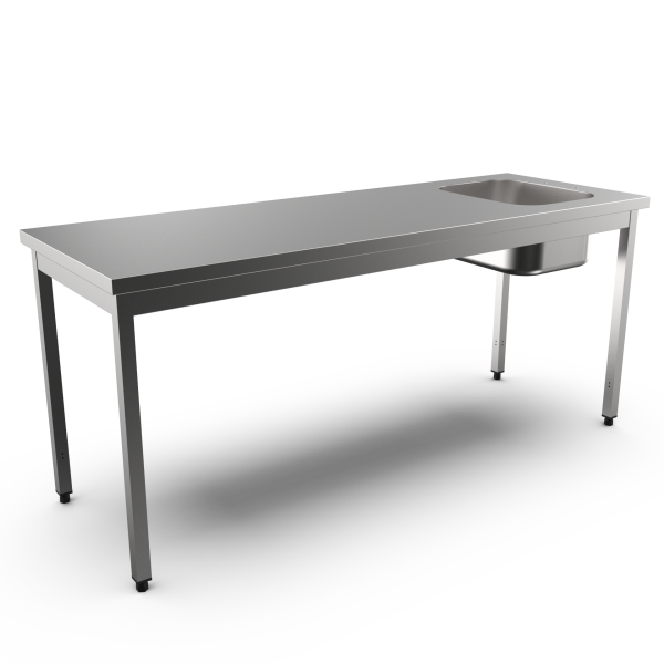 TABLE WITH SINK NO/UPSTAND L. 2000