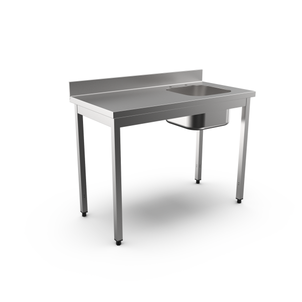 SINK RIGHT BOWL W/UPSTAND L.1200