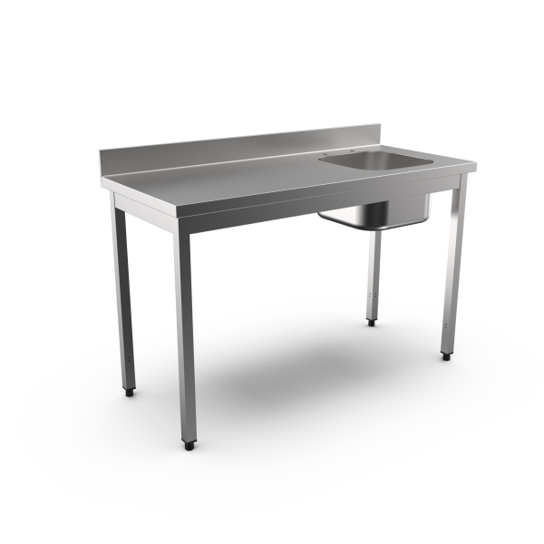 SINK RIGHT BOWL W/UPSTAND L.1400