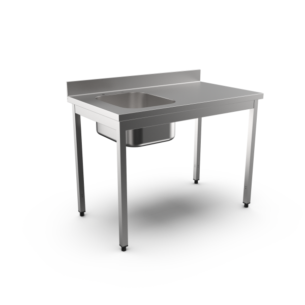 SINK L BOWL W/UPSTAND L.1200