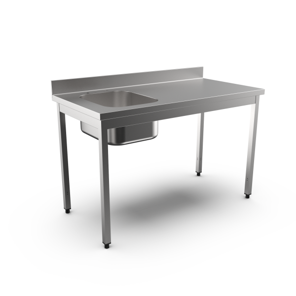 SINK L BOWL W/UPSTAND L.1400