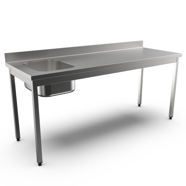 SINK L BOWL W/UPSTAND L.2000