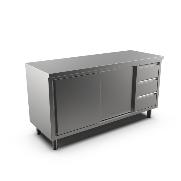CUPBOARD W/SLID.DOORS&DRAW. NO/US L.1600