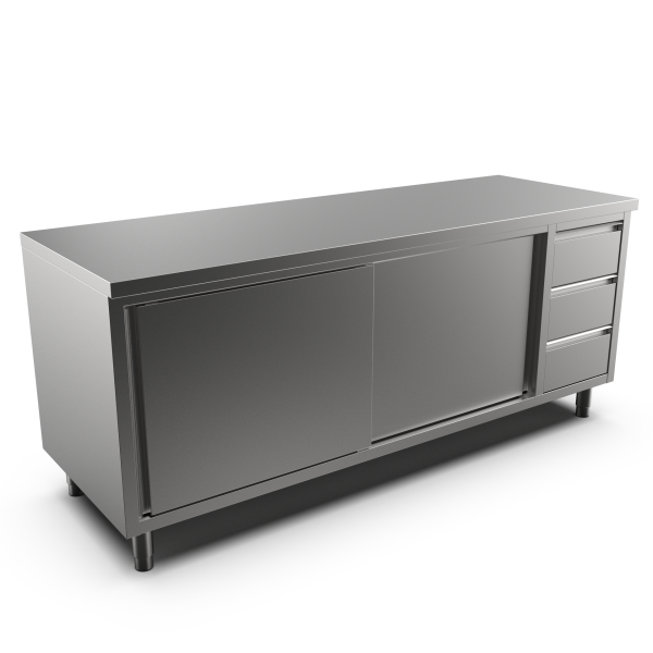 CUPBOARD W/SLID.DOORS&DRAW. NO/US L.2000