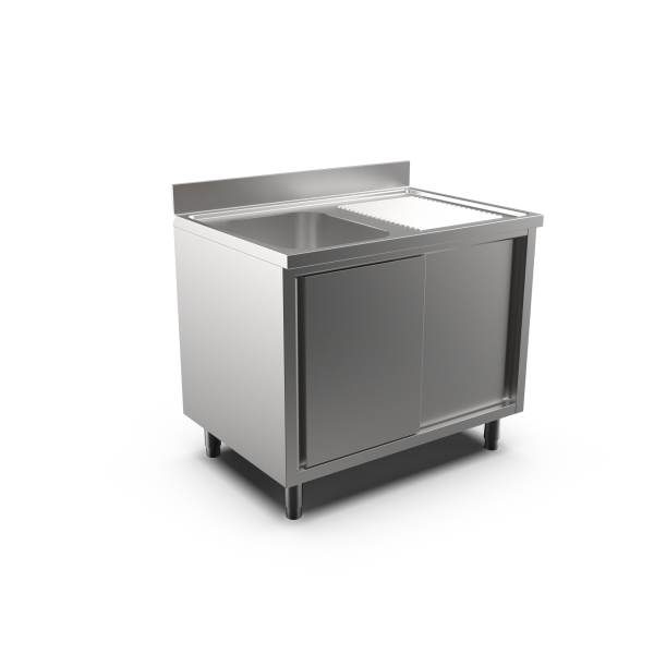 SINGLE BOWL SINK CABINET RH DRAINER 1000