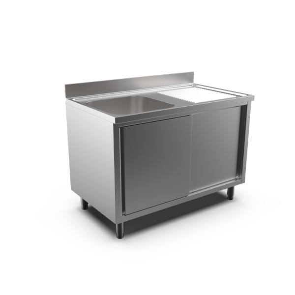 SINGLE BOWL SINK CABINET RH DRAINER 1200