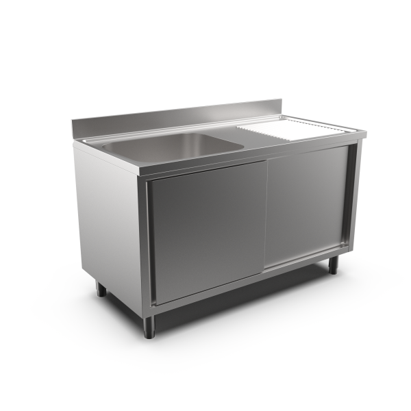 SINGLE BOWL SINK CABINET RH DRAINER 1400