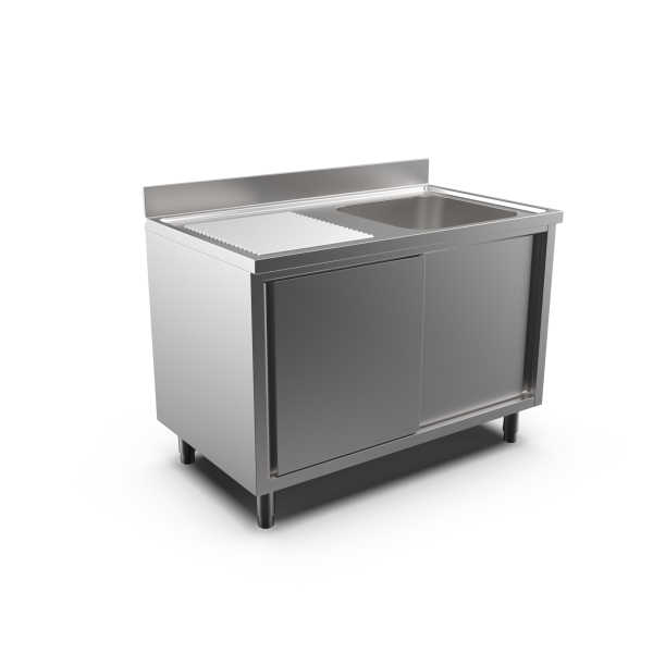 SINGLE BOWL SINK CABINET LH DRAINER 1200