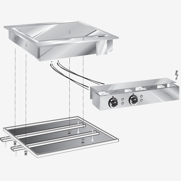 FRY-TOP ELÉ. PLACA LISA CRO. DROP-IN BOX