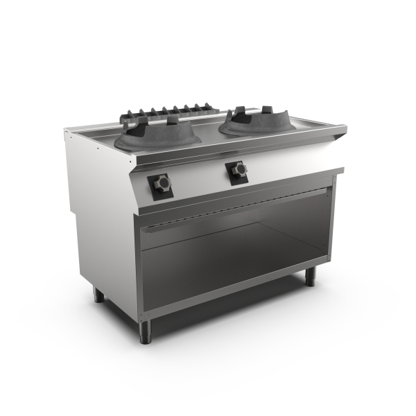 FOURNEAU WOK 2 FEUX GAZ 14 KW